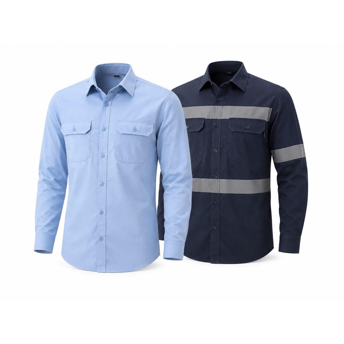 Chemise de Travail Bleu Ciel & Marine