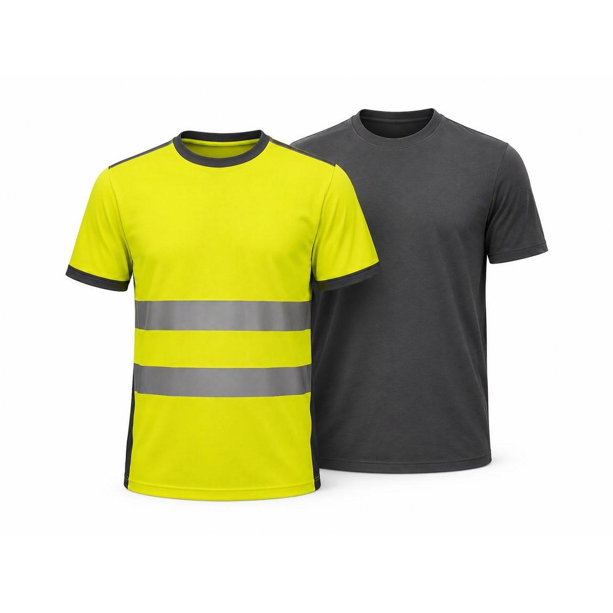 T-Shirt de Travail Haute Visibilité & Gris
